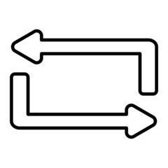 Repeat Vector Outline Icon Isolated On White Background