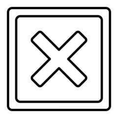 Close Vector Outline Icon Isolated On White Background