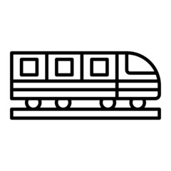 Train Vector Outline Icon Isolated On White Background