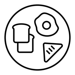 Breakfast Vector Outline Icon Isolated On White Background