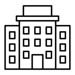 Hotel Vector Outline Icon Isolated On White Background