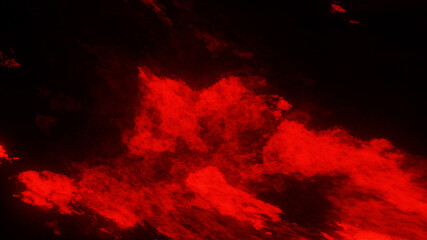 3D rendering abstract red powder explosion on black background red cloud