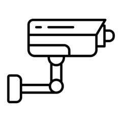 Cctv Vector Outline Icon Isolated On White Background