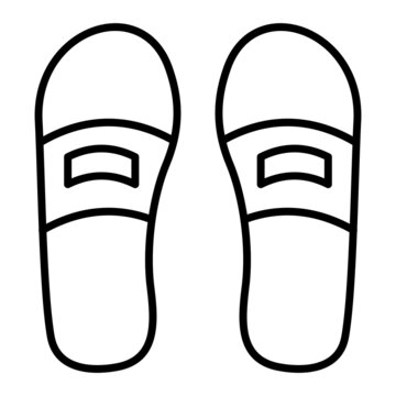 Sliper Vector Outline Icon Isolated On White Background