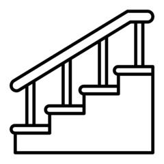 Stairs Vector Outline Icon Isolated On White Background