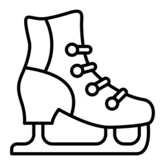Skating Shoe Vector Outline Icon Isolated On White Background