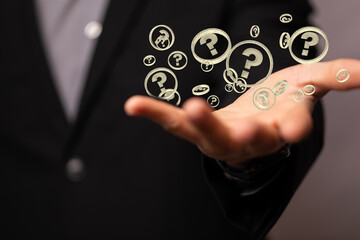 3d question marks background concept.