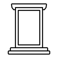 Podium Vector Outline Icon Isolated On White Background
