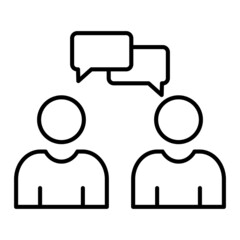 Conversation Vector Outline Icon Isolated On White Background