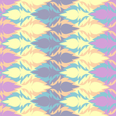 Seamless vector pattern with decorative abstract wavy shapes in lines