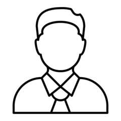 Manager Vector Outline Icon Isolated On White Background