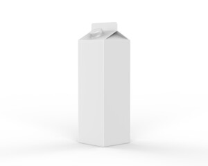 Milk, juice and coconut water carton packaging box, mock up template on isolated white background....