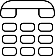 Telephone Keypad Vector Outline Icon Isolated On White Background