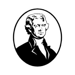 Thomas Jefferson - The third President of the United States of America 1801-1809 in eps 10 - obrazy, fototapety, plakaty