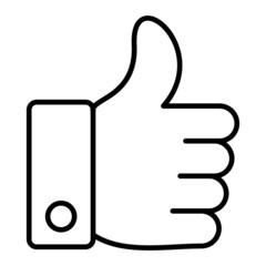 Thumb Up Vector Outline Icon Isolated On White Background
