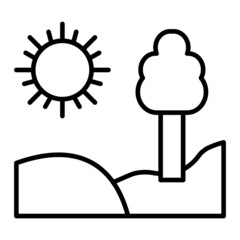 Day Vector Outline Icon Isolated On White Background