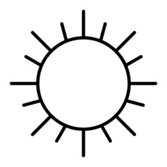 Sun Vector Outline Icon Isolated On White Background