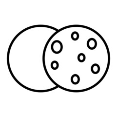 Solar Eclipse Vector Outline Icon Isolated On White Background