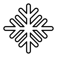 Snowflake Vector Outline Icon Isolated On White Background
