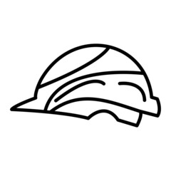 Helmet  Vector Outline Icon Isolated On White Background