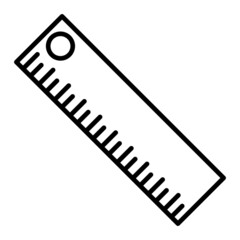 Ruler Vector Outline Icon Isolated On White Background