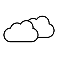 Cloud Vector Outline Icon Isolated On White Background