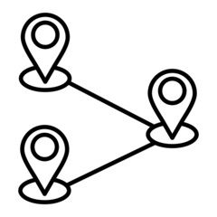 Route Vector Outline Icon Isolated On White Background © Ehtisham