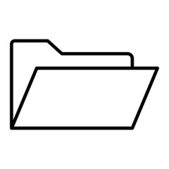 Folder Vector Outline Icon Isolated On White Background