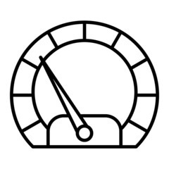 Speed Meter Vector Outline Icon Isolated On White Background