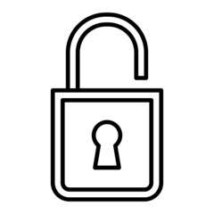Unlocked Vector Outline Icon Isolated On White Background