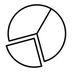 Pie Chart Vector Outline Icon Isolated On White Background