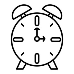Clock Vector Outline Icon Isolated On White Background