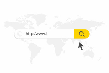 Obraz premium Search bar for the user interface and web site. Search Address and navigation bar icon. Search form template for websites. Isolated ui template. Internet window. Vector illustration