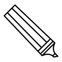 Highlighter Vector Outline Icon Isolated On White Background