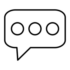 Chat Vector Outline Icon Isolated On White Background