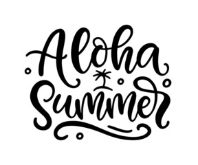 Aloha summer hand written lettering template
