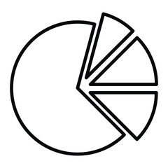 Piechart Vector Outline Icon Isolated On White Background