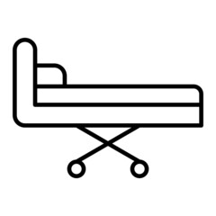 Hospital bed Vector Outline Icon Isolated On White Background