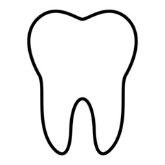 Tooth Vector Outline Icon Isolated On White Background