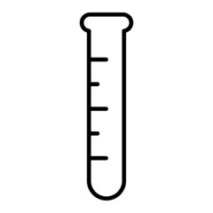 Test Tubes Vector Outline Icon Isolated On White Background