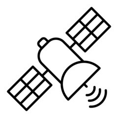 Satellite Vector Outline Icon Isolated On White Background