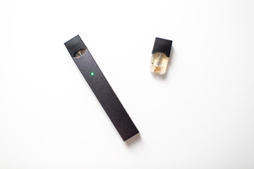 MOSCOW - 26 June 2020: Juul e-cigarette nicotine vapor stick and pods.