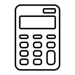 Calculator Vector Outline Icon Isolated On White Background