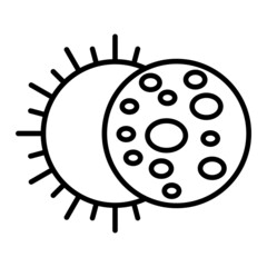 Eclipse Vector Outline Icon Isolated On White Background