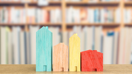 home wood  multi color  for property  or building concept 3d rendering.