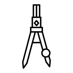 Drawing Compass Vector Outline Icon Isolated On White Background