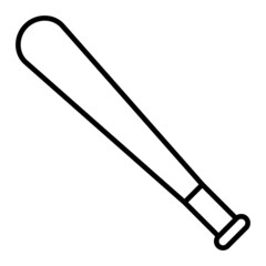 Base Ball Vector Outline Icon Isolated On White Background