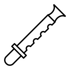 Flute Vector Outline Icon Isolated On White Background