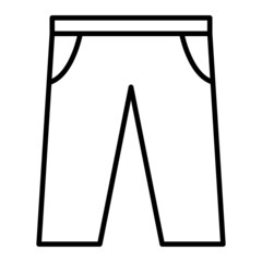 Trousers Vector Outline Icon Isolated On White Background