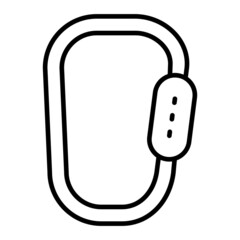 Carabiner Vector Outline Icon Isolated On White Background
